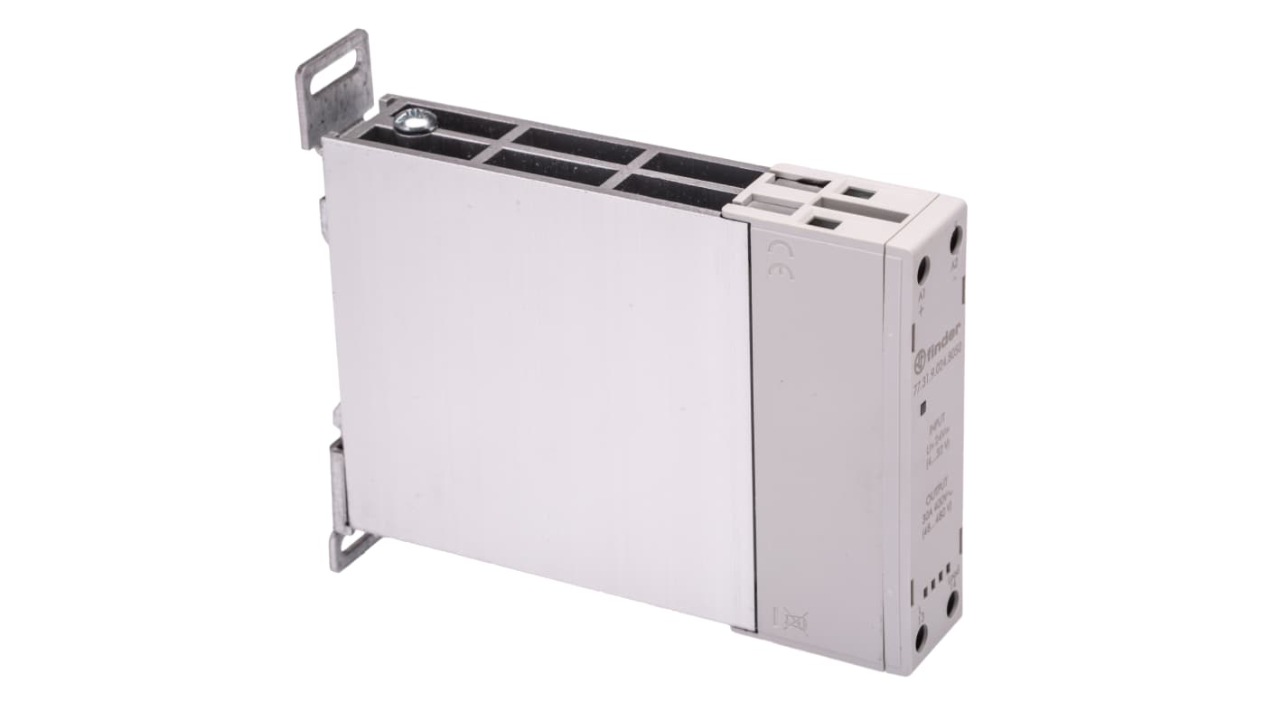 Finder 77 Series Solid State Relay, 30 A Load, DIN Rail Mount, 480 V ac Load, 24 V dc Control