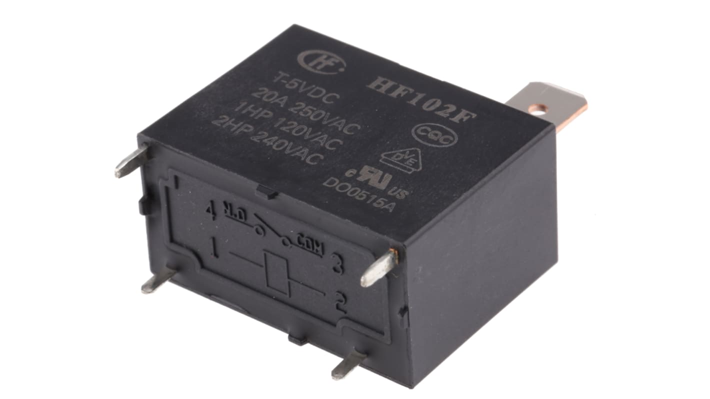 RS PRO PCB Mount Power Relay, 5V dc Coil, 25A Switching Current, SPST