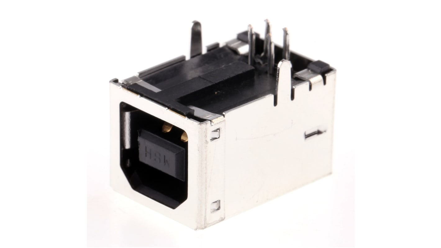 Molex USB接口, B型, 焊接端接, THT安装, 直角