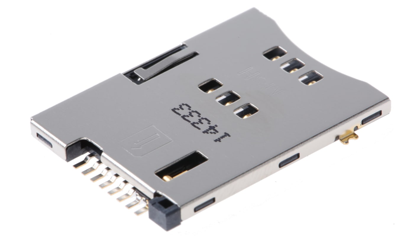 Molex mini-SIM miniSIM Speicherkarten-Steckverbinder Buchse, 6-polig, Raster 1.27mm, Push/Push