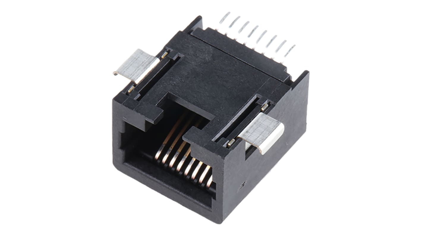 Molex 43743 Series Female RJ45 Connector, Surface Mount, Cat3 Right Angle 8P8C -Way