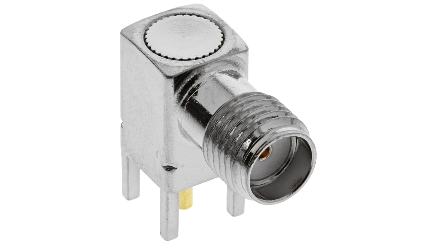 Molex SMA Series, Jack PCB Mount SMA Connector, 50Ω, Solder Termination, Right Angle Body