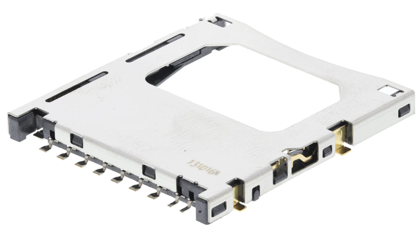 Molex SD-Karte Speicherkarten-Steckverbinder Buchse, 9-polig, Raster 1.625 x 2 mm, 2.5 x 7 mm, Push/Push