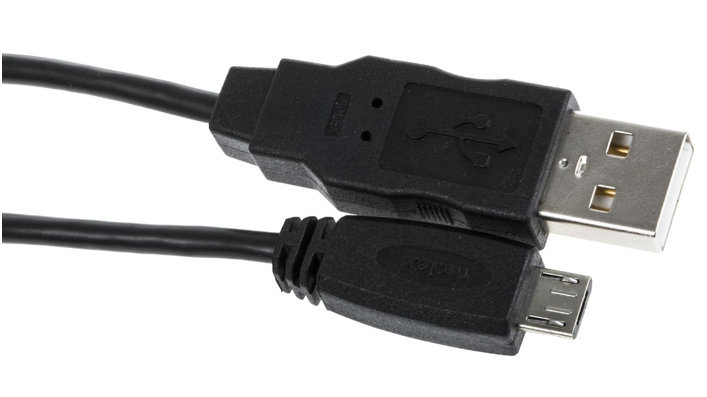 Molex USB-Kabel, USBA / Micro-USB B, 1.5m USB 2.0 Schwarz