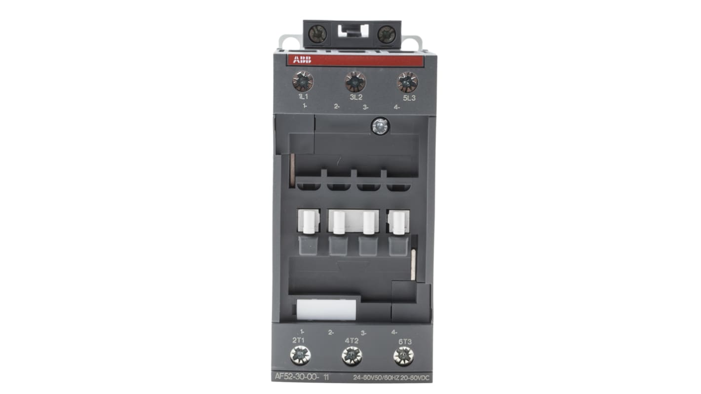 ABB AF52-30-00-11 AF Contactor, 24 V ac/dc Coil, 3-Pole, 100 A, 22 kW, 3NO, 690 V ac