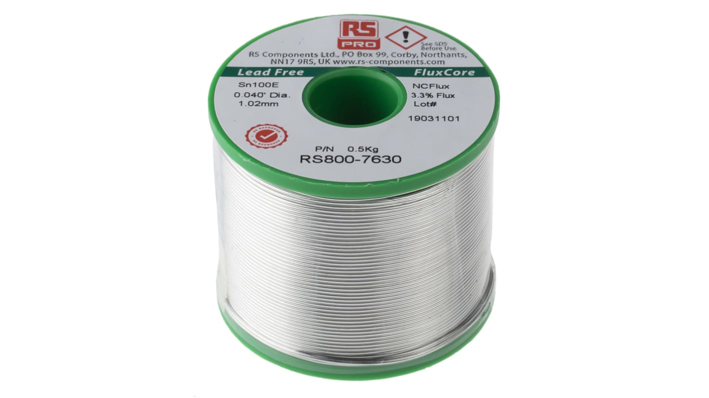 RS PRO Wire, 1.02mm Lead Free Solder, 228°C Melting Point