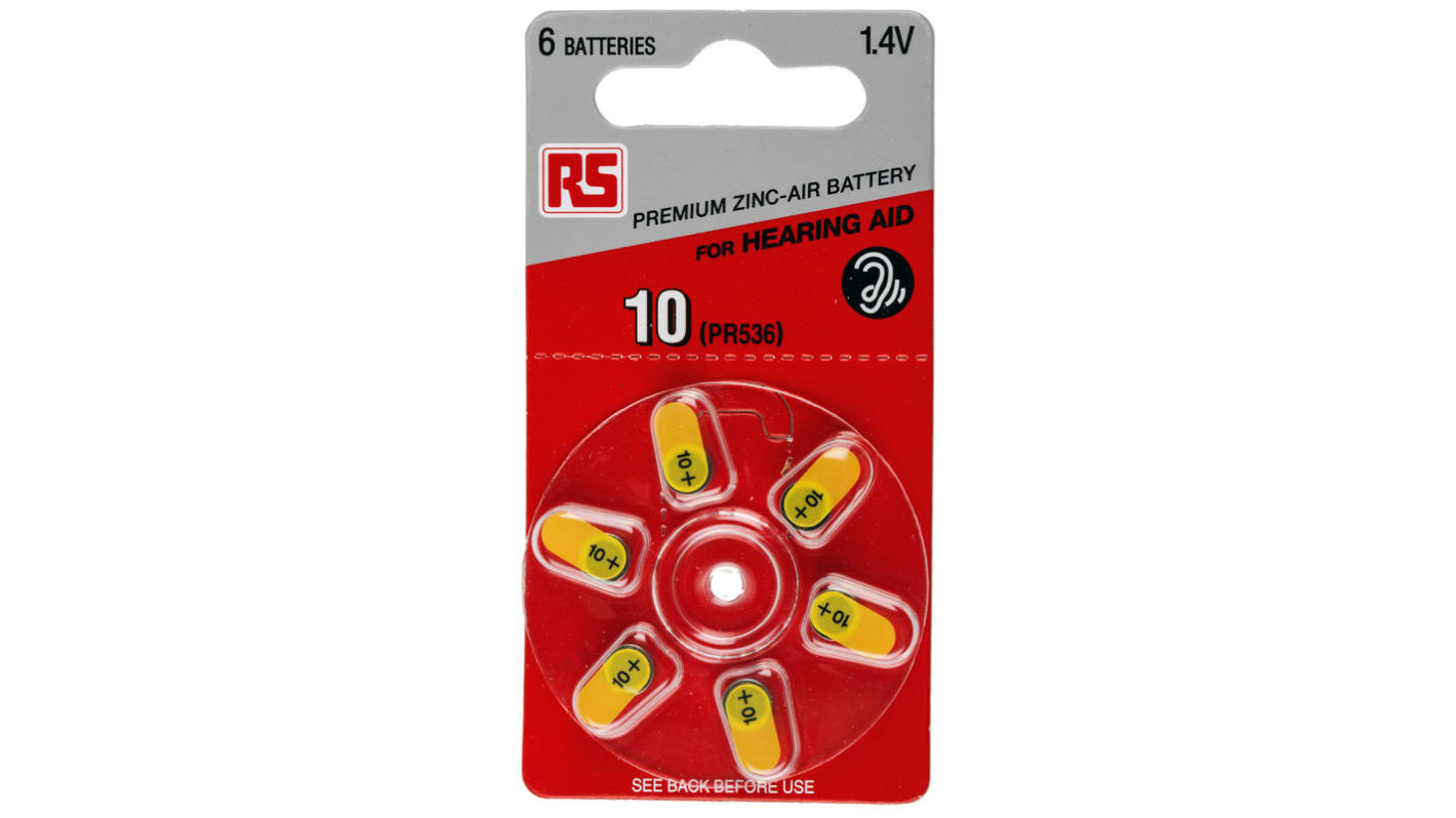 RS PRO PR70, Zink-Luft Knopfzellen Ø 5.8mm 1,4V / 100mAh