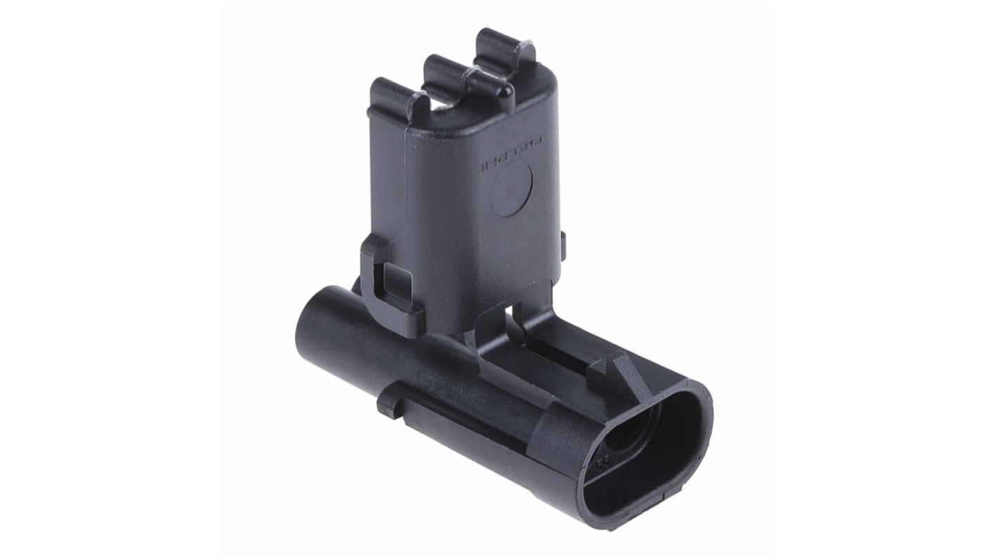 Delphi, Weather-Pack Automotive Connector Plug Black Cable Mount 2 Way, Crimp Termination 12010973