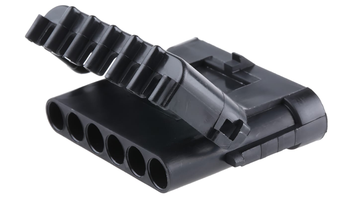 Delphi, Weather-Pack Automotive Connector Plug Black Cable Mount 6 Way 12010975