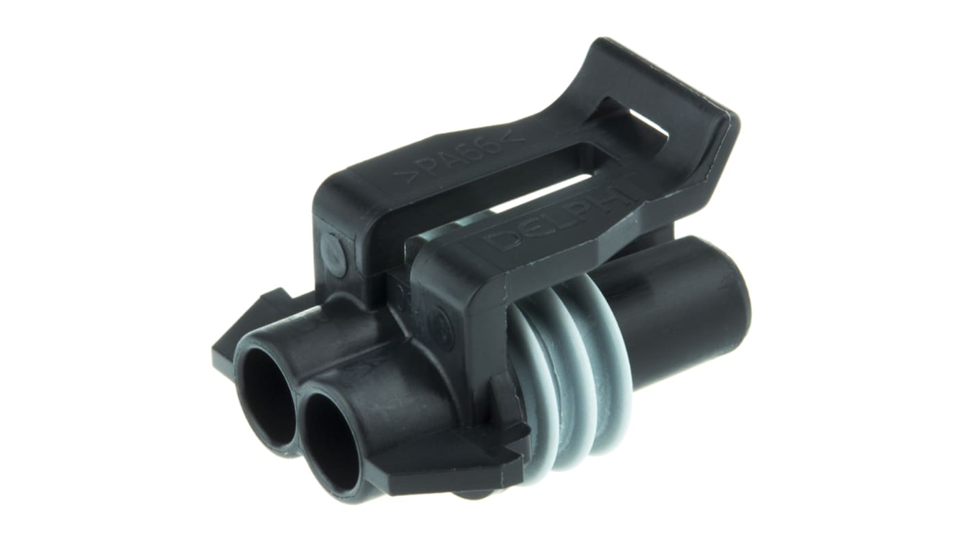 Connettore automotive Delphi, Femmina, 14A, 2 vie, file, Montaggio su cavo