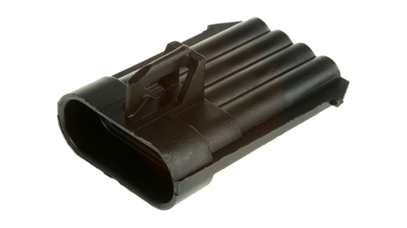 Delphi, Metri-Pack 150 Automotive Connector Plug Black Cable Mount 4 Way, Crimp Termination 12162102