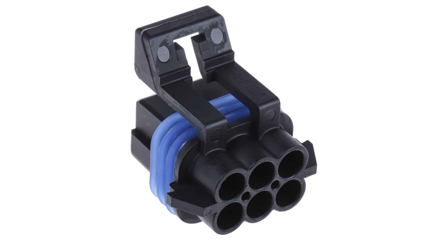 Delphi, Metri-Pack 150 Automotive Connector Socket Black Cable Mount 6 Way, Crimp Termination 12052848