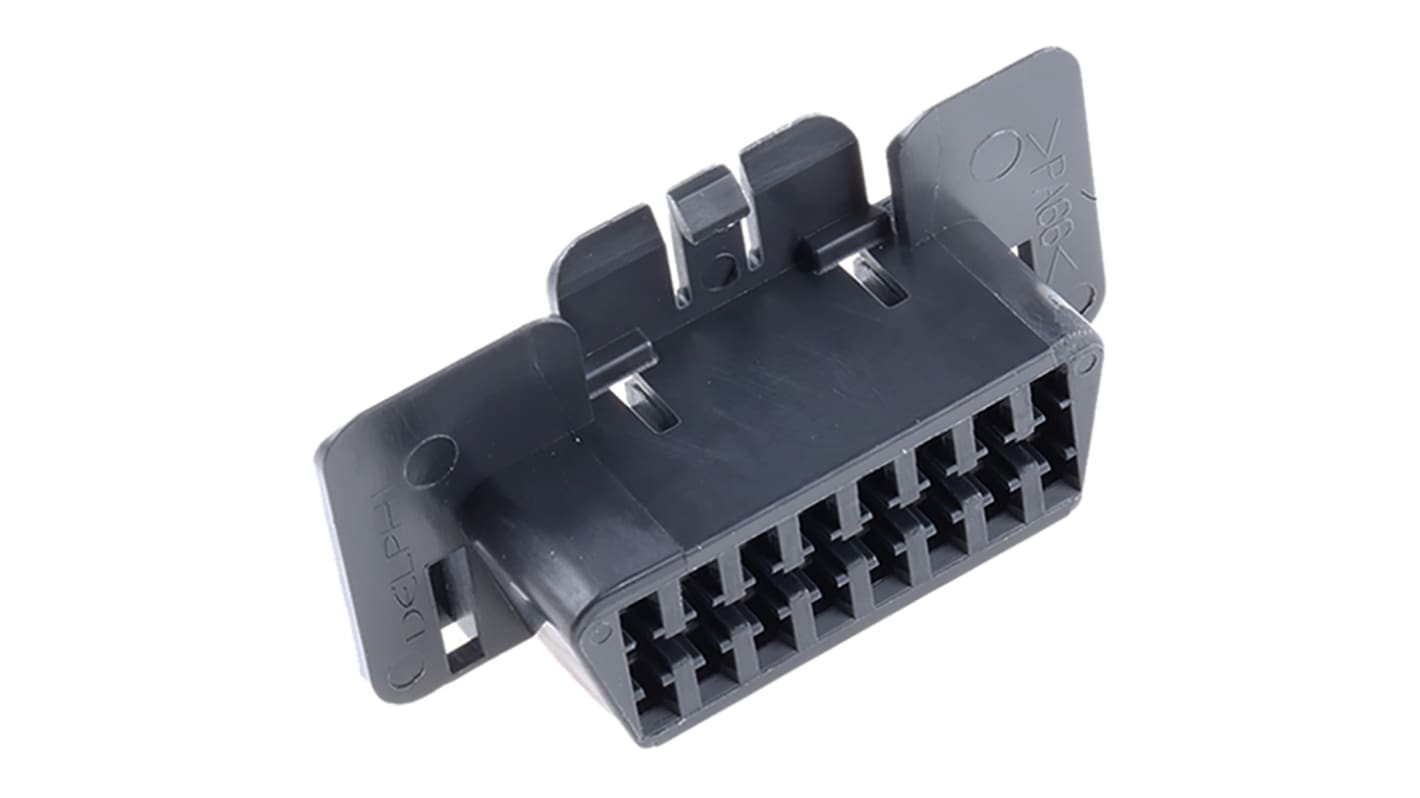 Delphi, Metri-Pack OBD II Automotive Connector Socket Black Cable Mount 16 Way, Crimp Termination 15317575