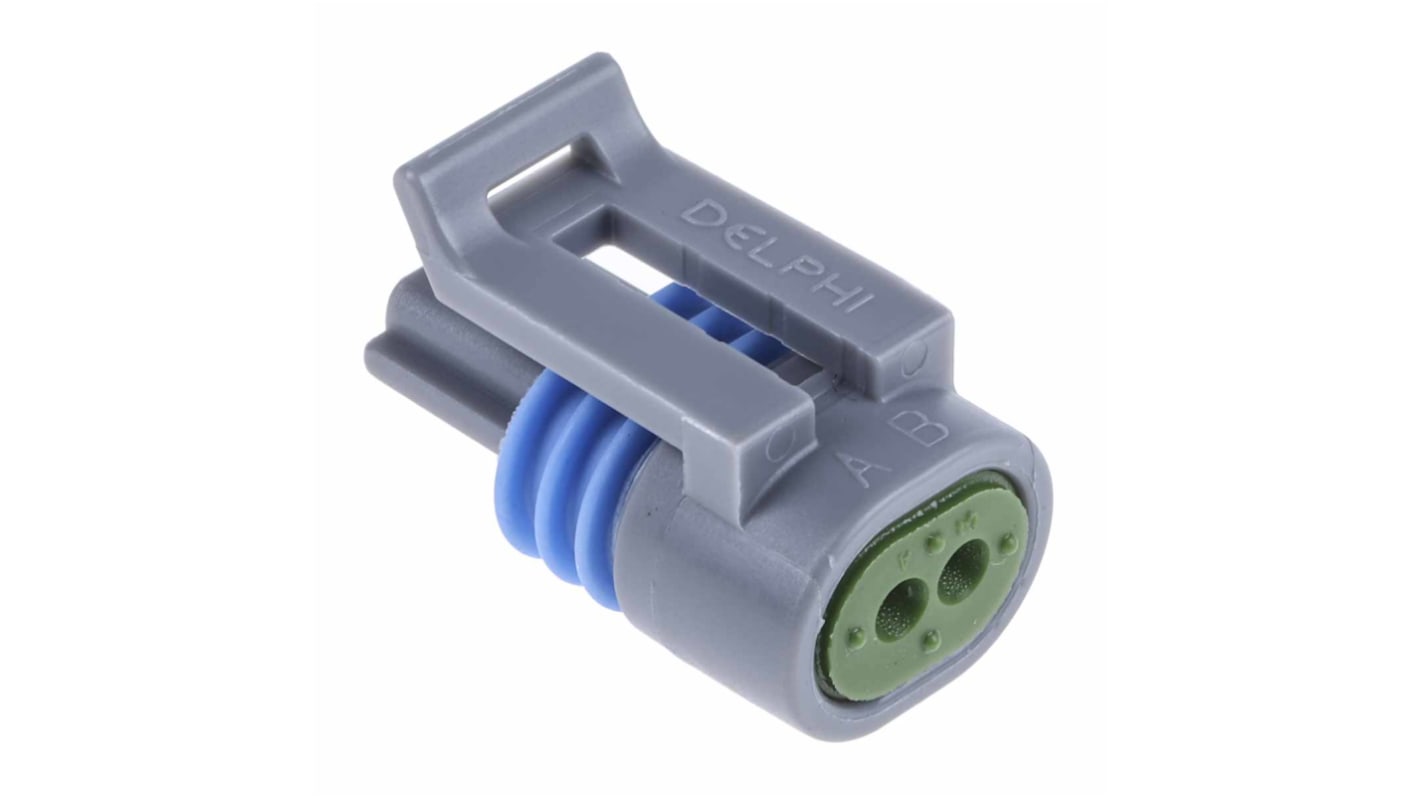 Connettore automotive Delphi, Femmina, 14A, 2 vie, file, Montaggio su cavo