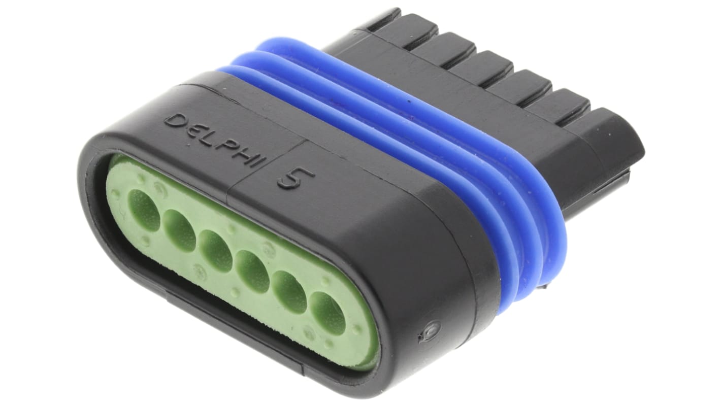 Connettore automotive Delphi, Femmina, 14A, 6 vie, file, Montaggio su cavo