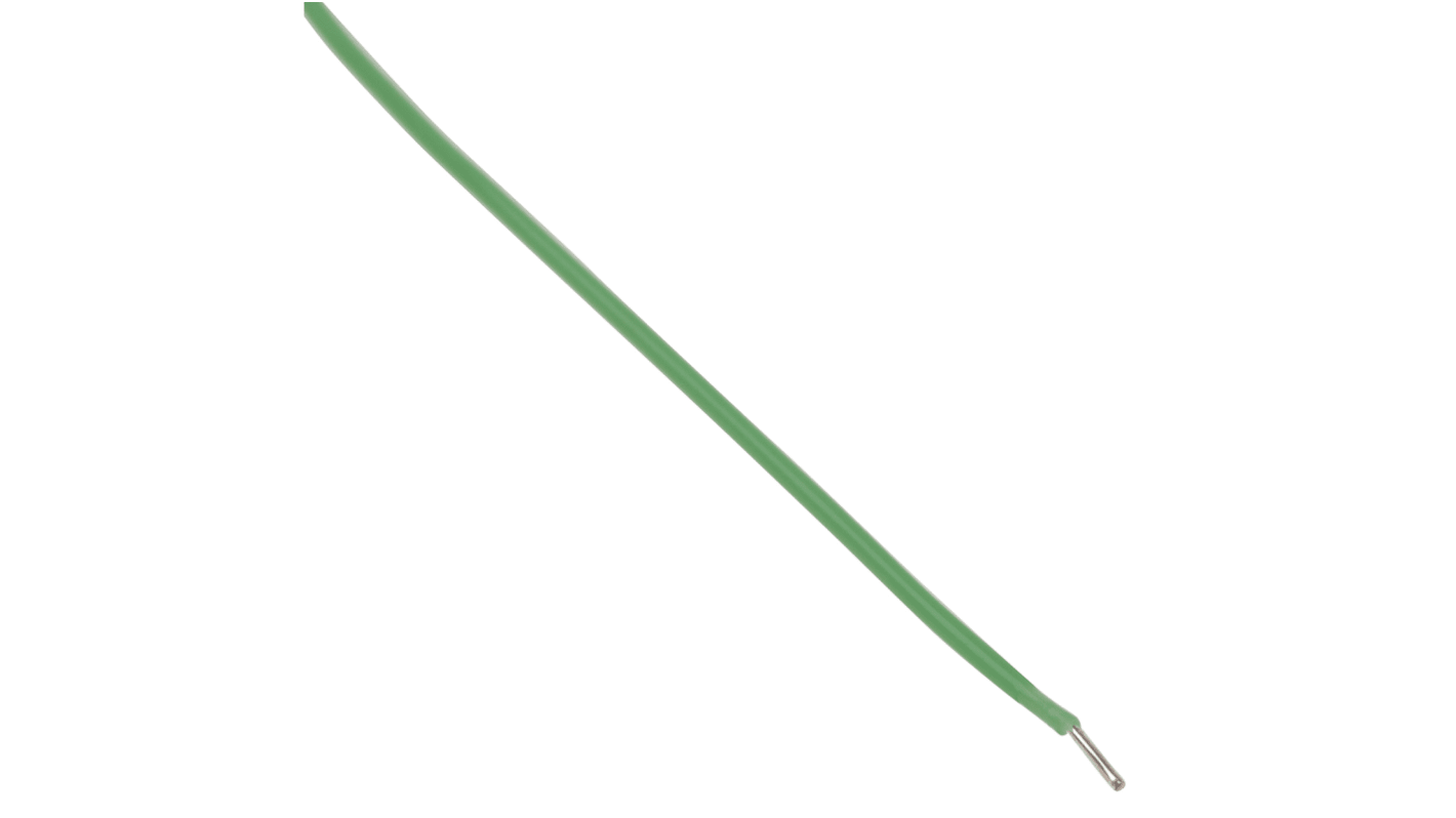 RS PRO Green 0.08 mm² Equipment Wire, 28 AWG, 1/0.32 mm, 50m, ETFE Insulation