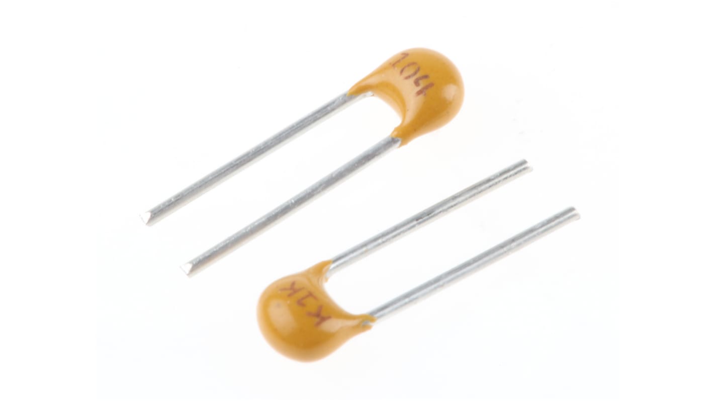 KEMET 100nF Multilayer Ceramic Capacitor MLCC, 100V dc V, ±10% , Through Hole