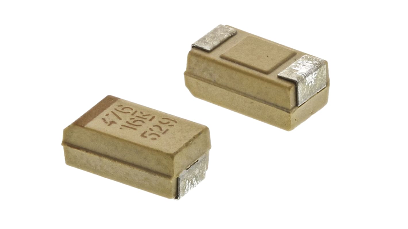 KEMET T491  Kondensator, MnO2, 47μF, 16V dc SMD, ±10%, Gehäuse C, +125°C