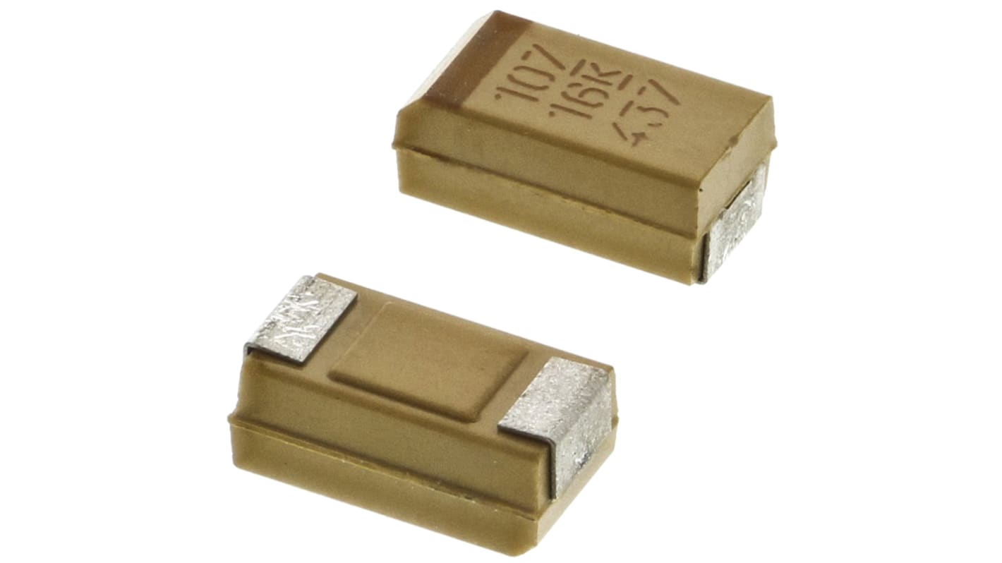 KEMET 100μF MnO2 Tantalum Capacitor 16V dc, T491 Series