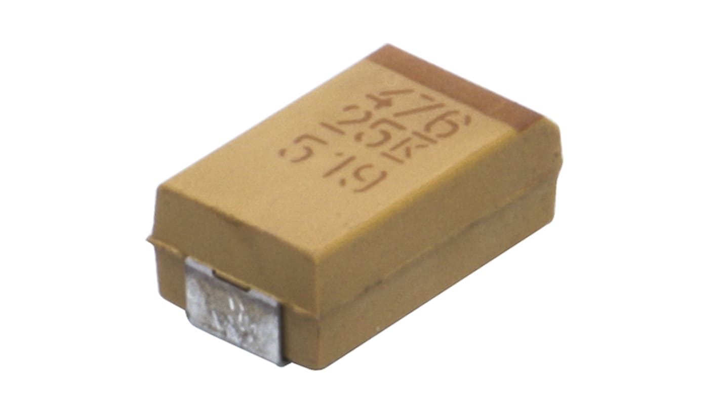 KEMET 47μF MnO2 Tantalum Capacitor 25V dc, T491 Series