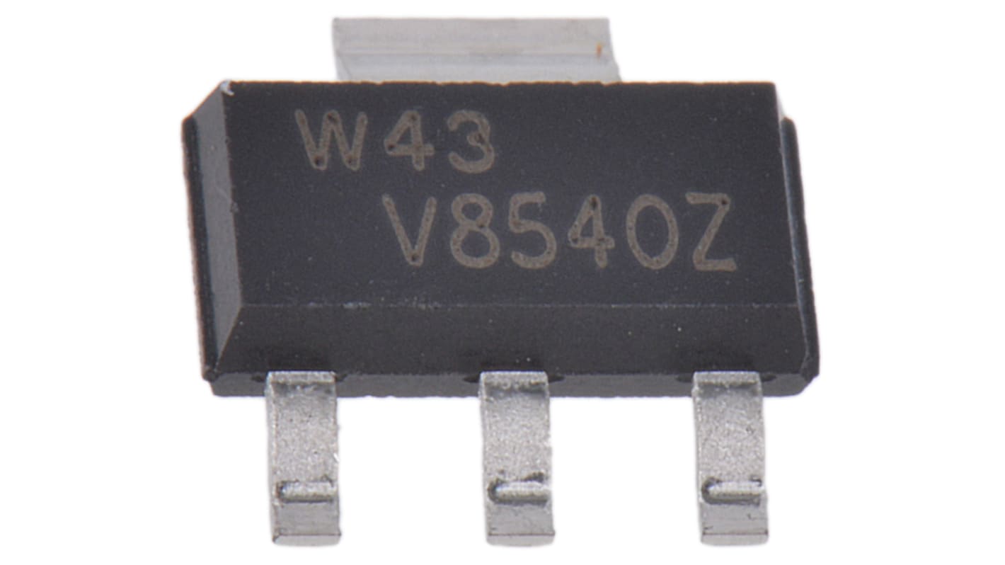 Transistor, PBHV8540Z,115, NPN 500 mA 500 V SOT-223 (SC-73), 3 + Tab pines, 100 MHz, Simple