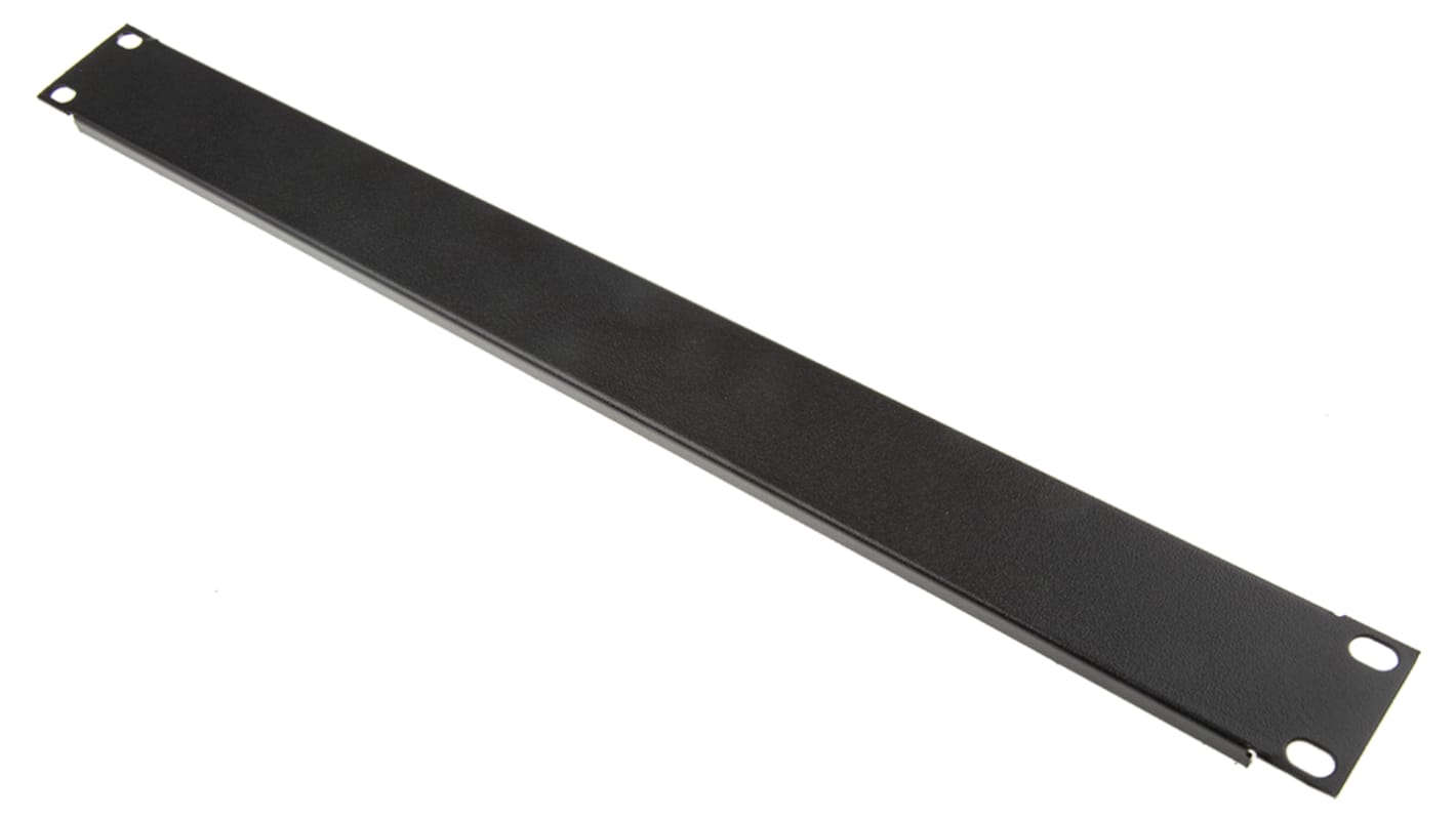 RS PRO Black Steel Blanking Panel, 1U, 483 x 9mm