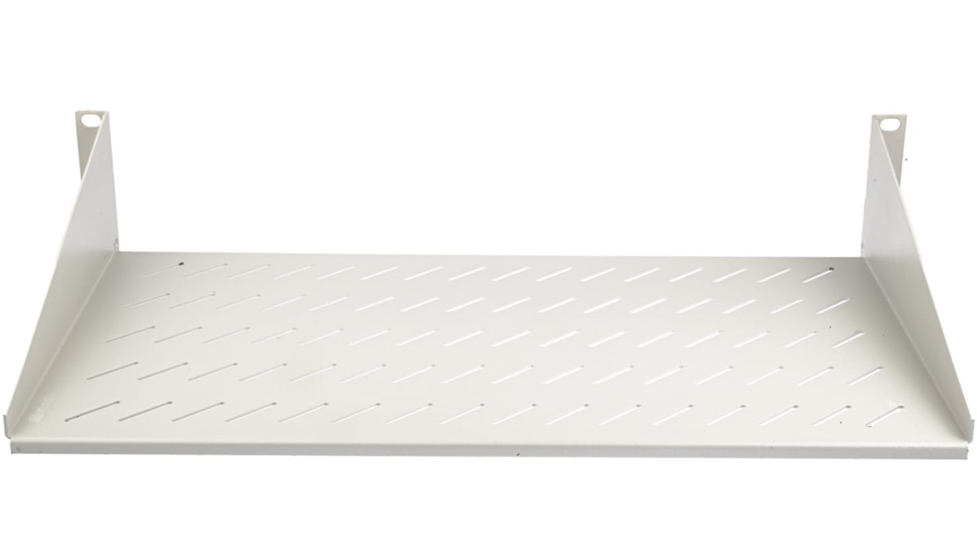 RS PRO Grey Cantilever Shelf, 2U, 25kg Load, 483mm x 250mm