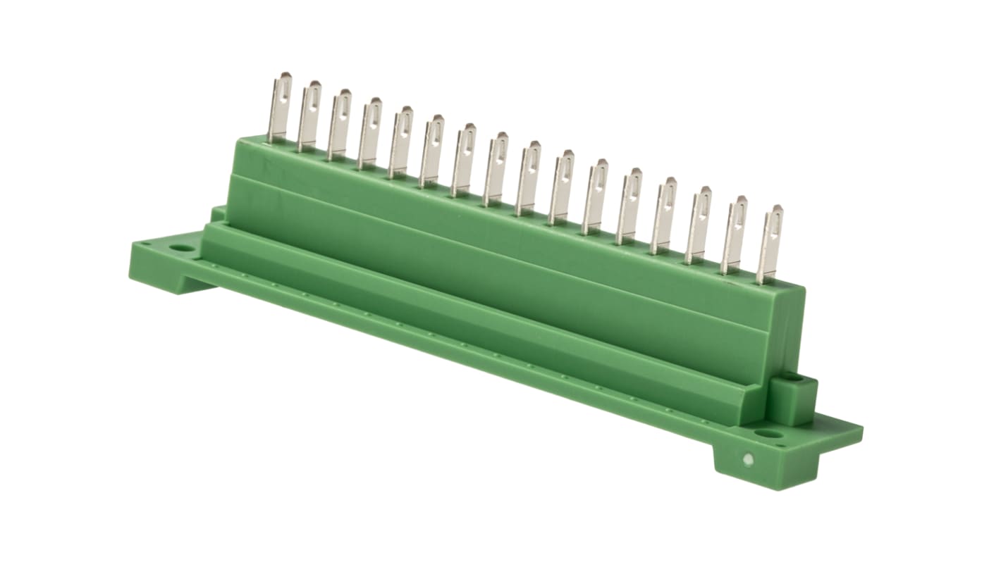 Phoenix Contact, 5.08mm Pitch, DFK-MSTB 2.5/16-GF-5.08, 16 Way, Pluggable Terminal Block, Feed Through Header, Panel