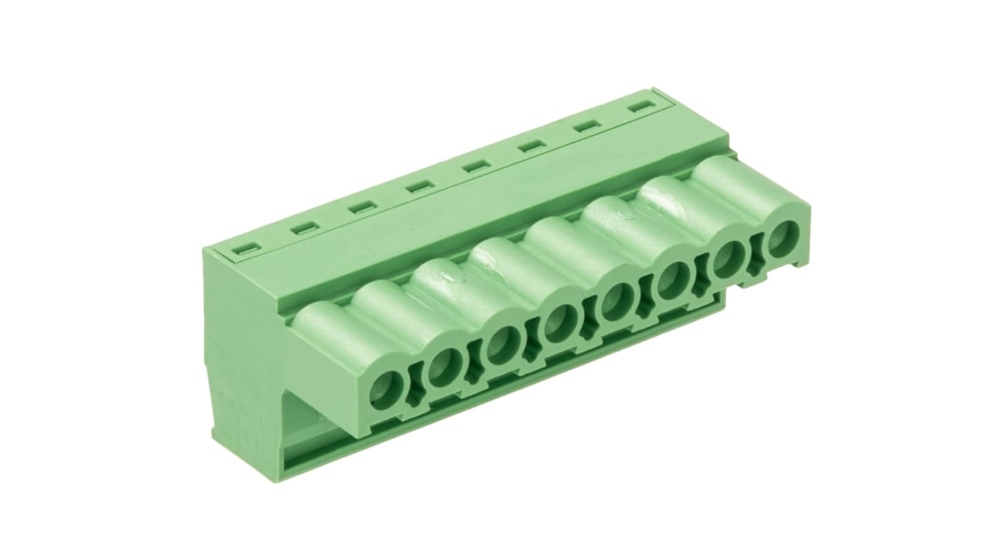 Phoenix Contact, 5mm Pitch, MSTB 2.5/8-ST, 8 Way, , Pluggable Terminal Block, Plug, Plug-In, Screw Termination, 1754562
