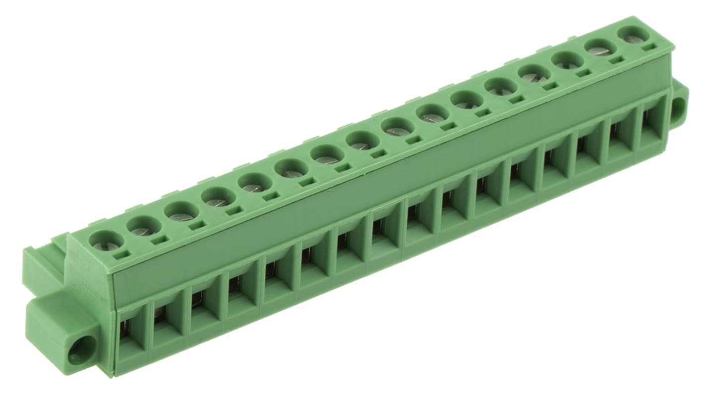 Phoenix Contact, 5.08mm Pitch, MSTB 2.5/16-STF-5.08, 16 Way, , Pluggable Terminal Block, Plug, Plug-In, Screw