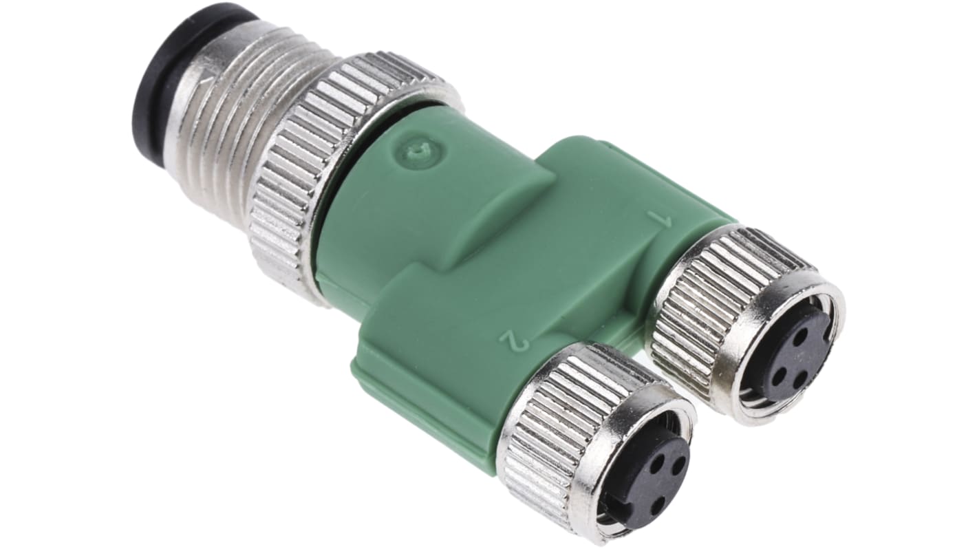 Adaptador conector circular, Phoenix Contact serie SAC-3P-M12Y/2XM 8FS