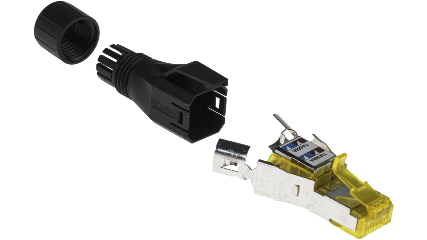 Phoenix Contact RJ45超六类水晶头, 电缆安装, 8P8C路, 直向, IP20, VS-08系列