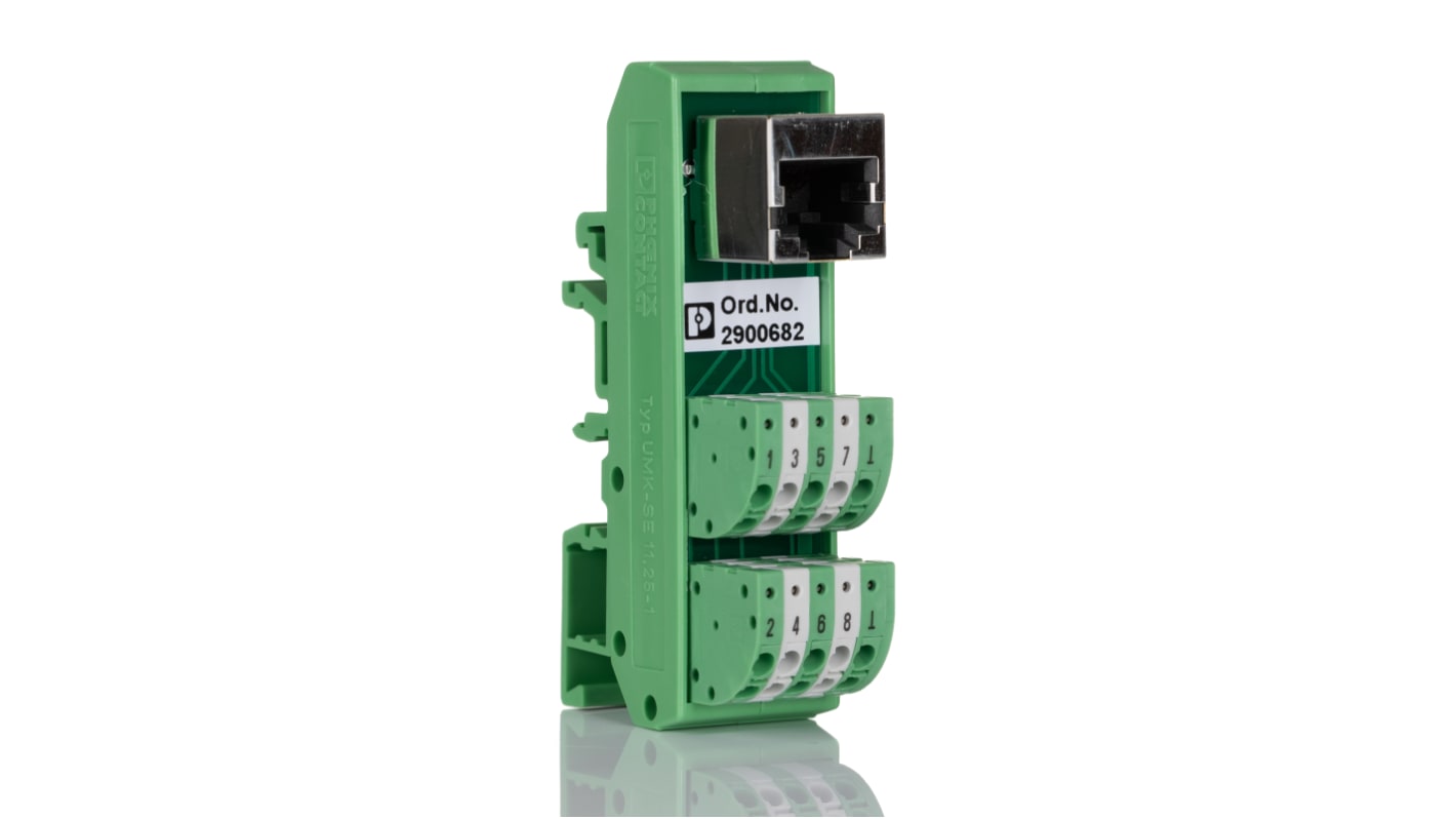 Modulo di interfaccia, Phoenix Contact, RJ45, Montaggio guida DIN, Femmina, 8 poli, 48 V ca / cc, 4A