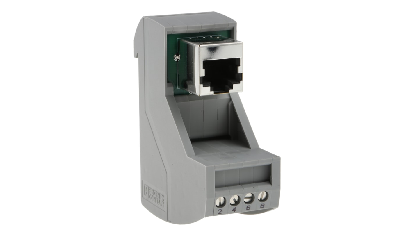 Phoenix Contact VIP-3/SC/RJ45 Series 8-Contact Female Interface Module, RJ45 Connector, DIN Rail Mount, 4A