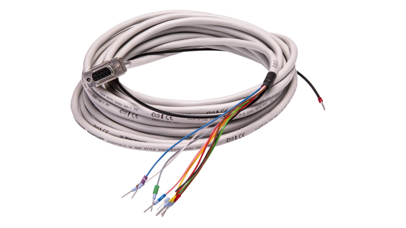 Phoenix Contact Female 9 Pin D-sub Unterminated Cable, 6m PVC, CABLE-D- 9SUB/F/OE/0.25/S/6.0M Series
