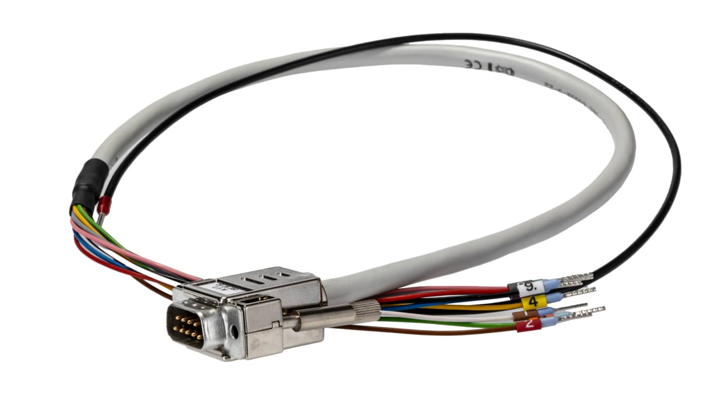 Phoenix Contact Male 9 Pin D-sub Unterminated Cable, 0.5m PVC, CABLE-D- 9SUB/M/OE/0.25/S/0.5M Series