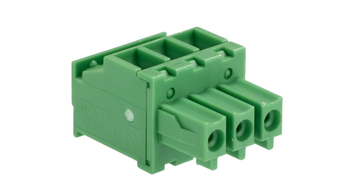 Morsettiera collegabile Phoenix Contact a 3 vie, 1 fila, passo 3.81mm, Montaggio su cavo