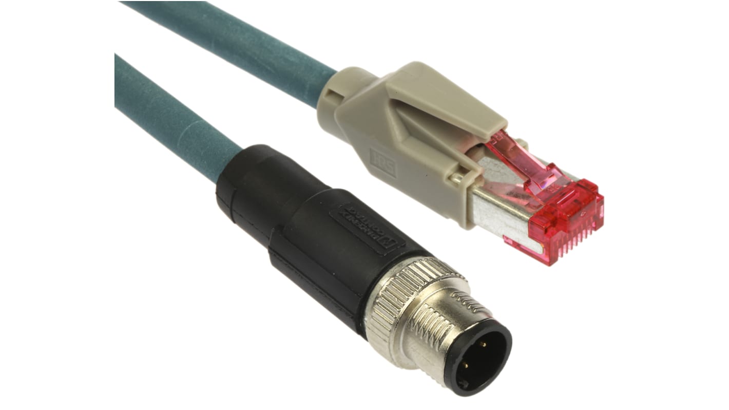 Kabel Ethernet Cat5 długość 2m Z zakończeniem Phoenix Contact Poliuretan l. żył: 4