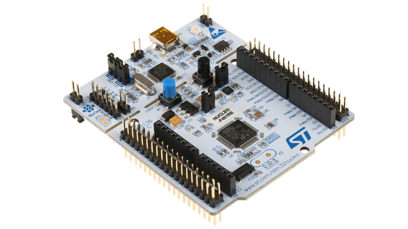 Placa de desarrollo STM32 Nucleo-64 de STMicroelectronics, con núcleo ARM Cortex M4F