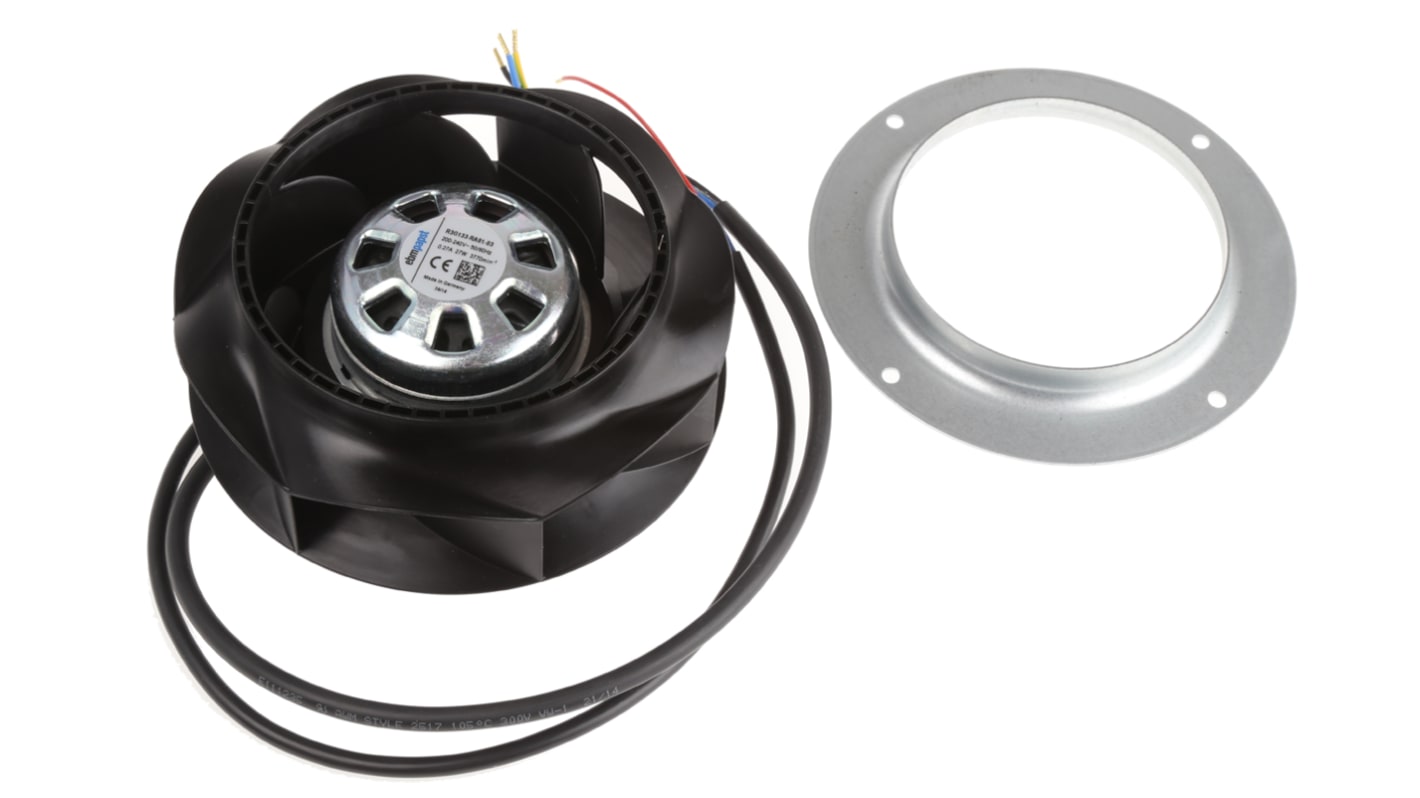 ebm-papst RadiCal Series Centrifugal Fan, 230 V ac, 280m³/h, AC Operation, 133 (Dia.) x 65mm