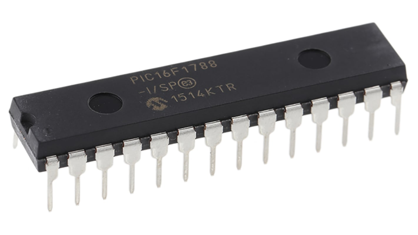 Microchip, 8bit PIC, PIC16F Microcontroller, 32MHz, 16384 words Flash, 28-Pin SPDIP