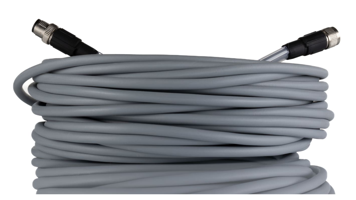 Phoenix Contact Straight Female 5 way M12 to Straight Male 5 way M12 Bus Cable, 20m