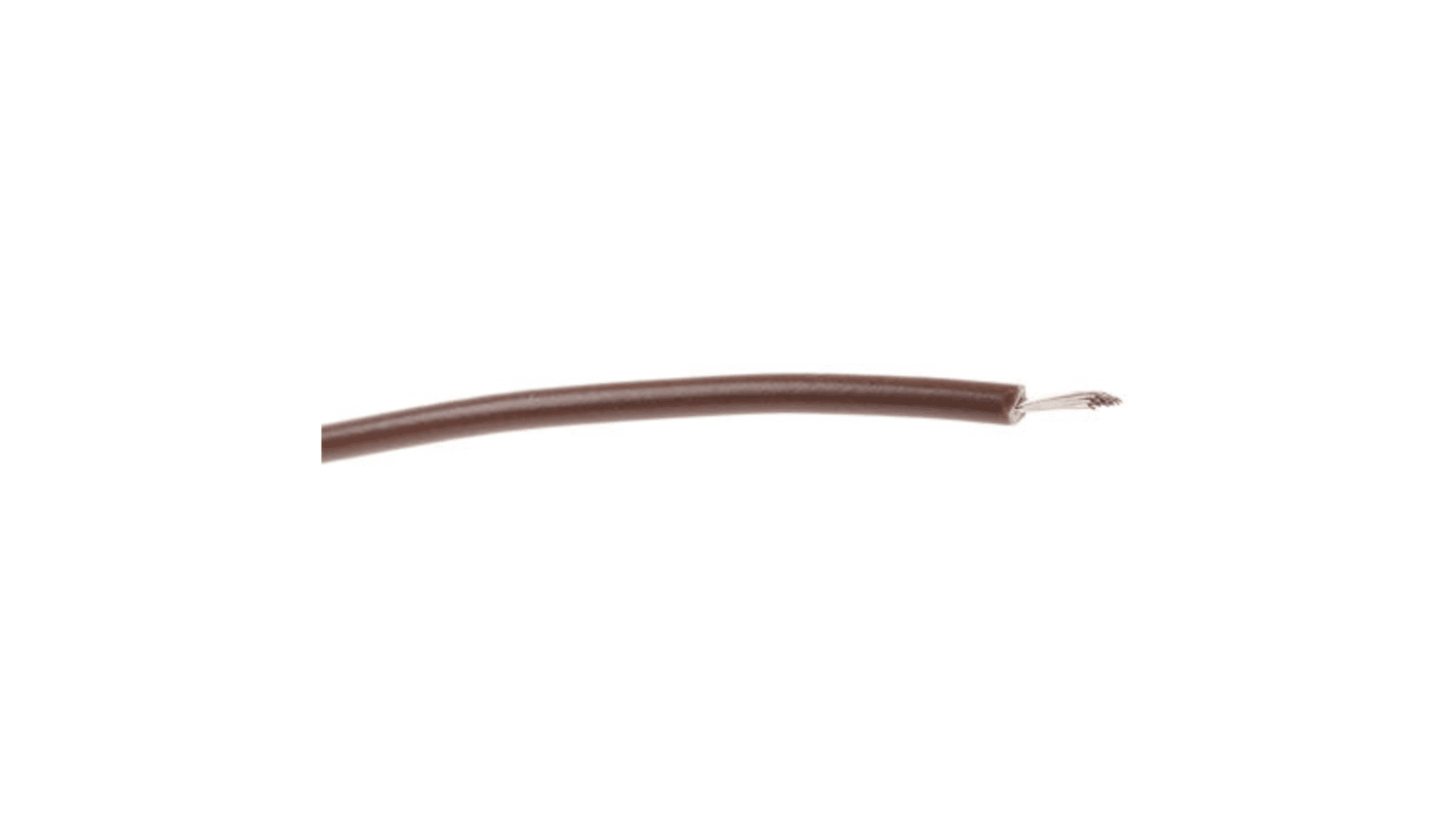 RS PRO Brown 0.5mm² Hook Up Wire, 22 AWG, 16/0.2 mm, 100m, PVC TI3 Insulation