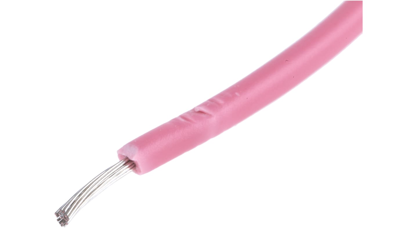 RS PRO 粉红色电线, 0.5mm², 100m长, 22AWG, 1 kV 直流，600 V 交流, 最高105°C, PVC TI3绝缘