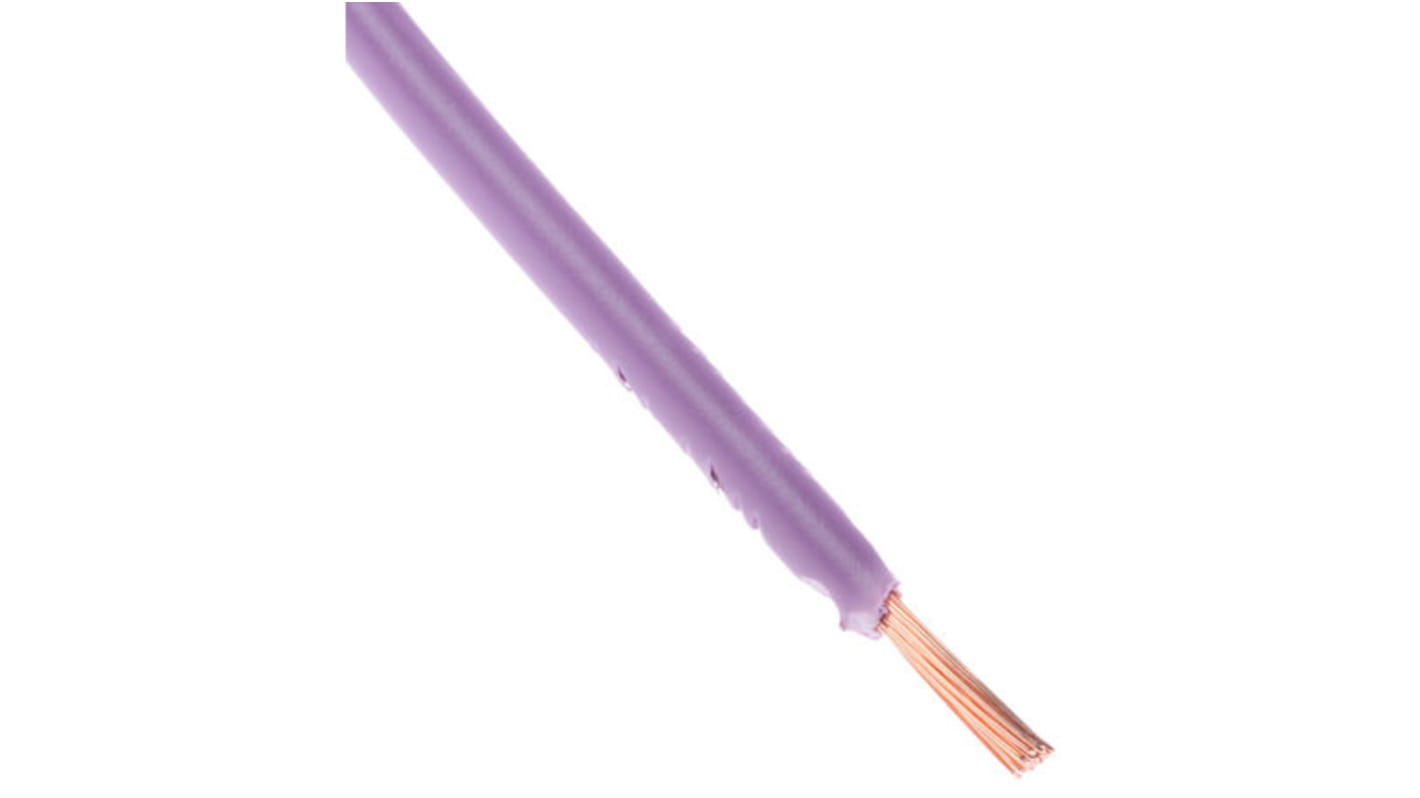 RS PRO Purple 1mm² Tri-rated Cable, 18 AWG, 32/0.2 mm, 100m, PVC TI3 Insulation