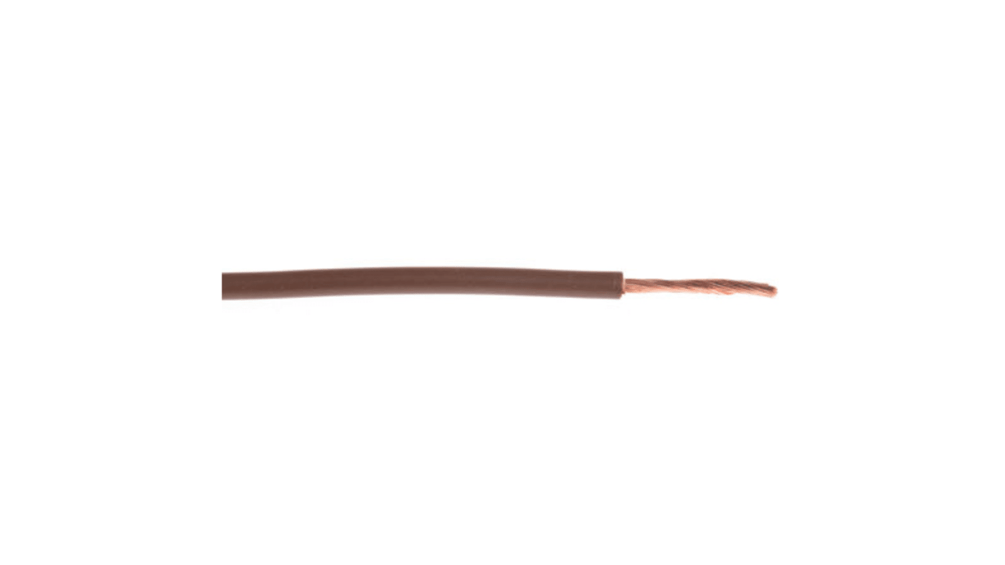 RS PRO Brown 1.5 mm² Tri-rated Cable, 16 AWG, 30/0.25 mm, 100m, PVC Insulation