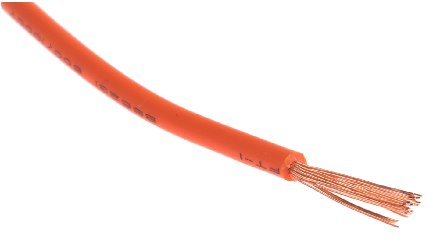 RS PRO Einzeladerleitung 1.5mm², 16 AWG 100m Orange PVC TI3 isoliert Ø 3.3mm 30 / 0,25 mm Litzen UL1015