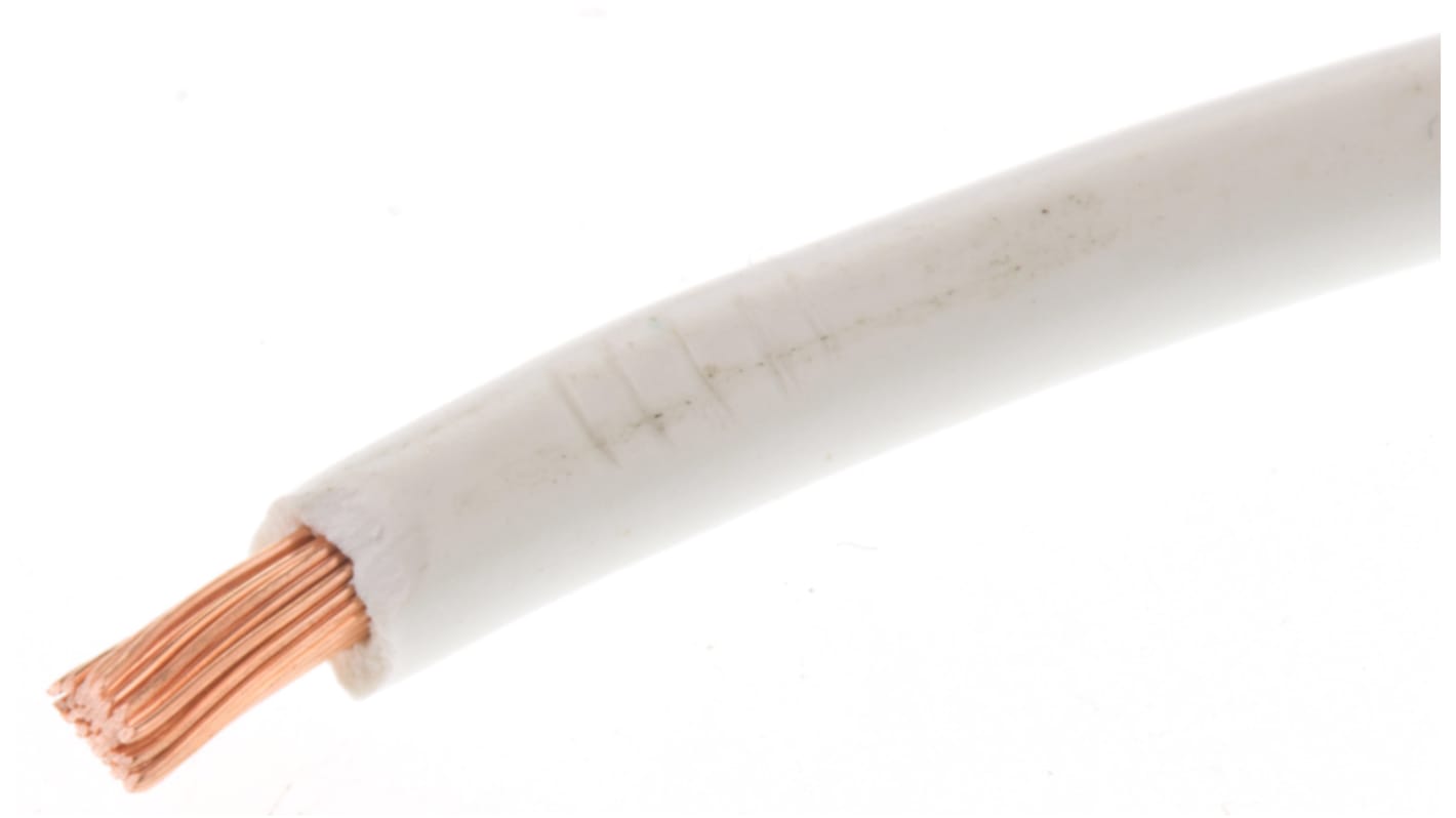 RS PRO White 2.5 mm² Tri-rated Cable, 14 AWG, 50/0.25 mm, 100m, PVC Insulation