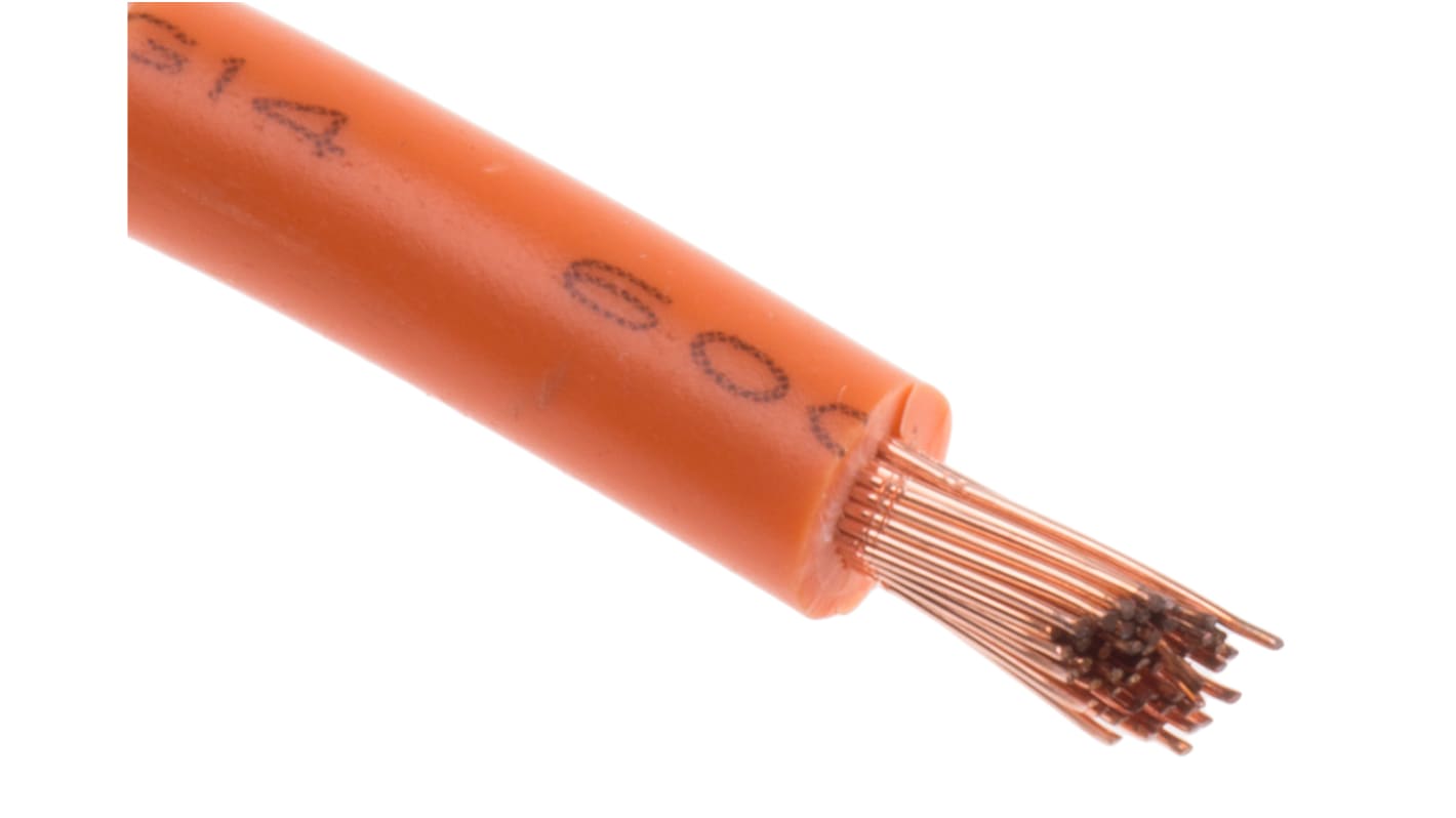 RS PRO Orange 2.5mm² Hook Up Wire, 14 AWG, 50/0.25 mm, 100m, PVC TI3 Insulation