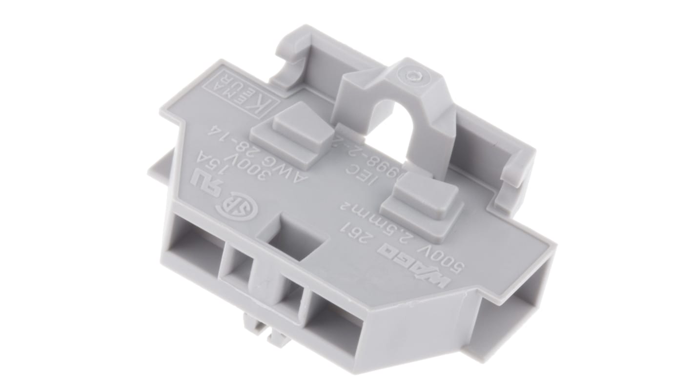 Bloc de jonction modulaire Wago 261, 2.5mm², Cage à ressort, Gris